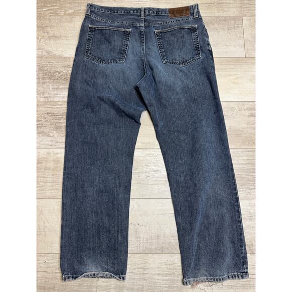 Eddie Bauer Relaxed Baggy Loose Jeans 35x30 Dark Wash Y2K Men's - Picture 2 of 4